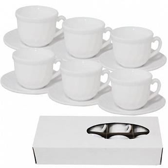Набор кофейный Белый (чашка-150мл, блюдце-12,5см) D1 (30083-00)