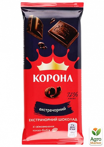 Шоколад экстра черный без добавок ТМ "Корона" 85г упаковка 30 шт - фото 2