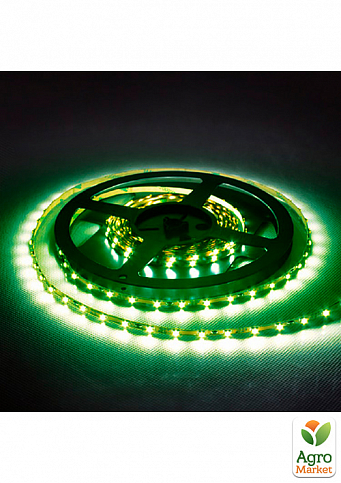 Світлодіодна стрічка LS603 / SANAN LED-RL 60SMD 4.8W / m 12V 5m зелений на білому (27671) - фото 2