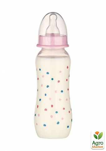 Пляшечка для годування пластикова Baby-Nova, 240мл рожева