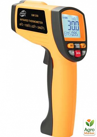 Безконтактний інфрачервоний термометр (пірометр) -30-1350°C, 50:1, EMS=0,1-1 BENETECH GM1350