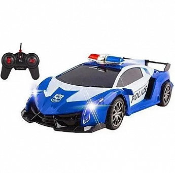Машинка Трансформер Lamborghini Police Robot Car Size 18 Синяя SKL11-276019 - фото 2