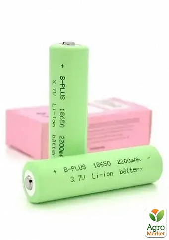 Акумуляторна Батарейка Li-Ion "B PLUS" 18650 2200 mAh 3.7 V (66мм x 18 мм)