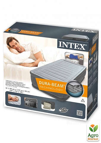 Надувне ліжко з вбудованим електронасосом односпальне 99-191-46 ТМ "Intex" (64412) - фото 2