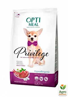 Сухий гіпоалергенні повнорационный корм Optimeal для дорослих собак мініатюрних і малих порід зі смаком ягняти 1.5 кг (3056510)2