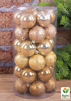 Набір ялинкових кульок перламутр 5 см 30 шт. Золотий (1556-2)2