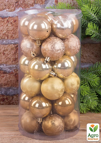 Набор елочных шариков перламутр 5 см 30 шт. Золотой (1556-2)