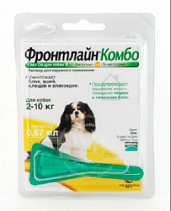 Средства от блох и клещей Фронтлайн Комбо монопипетка от блох и клещей S для собак 2-10 кг   1 г (0275600)2
