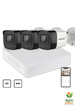 Комплект видеонаблюдения Hikvision HD KIT 3x5MP OUTDOOR1