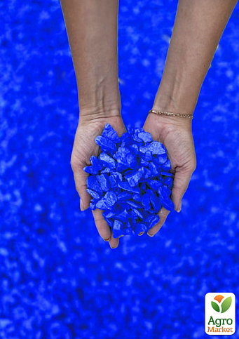 Кольорові декоративні камені «Сині» фракція 5-10 мм 1 кг - фото 2