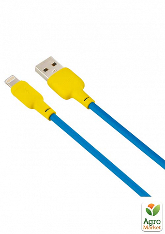 Кабель USB Gelius Full Silicon GP-UCN001L Lightning Yellow/Blue - фото 3