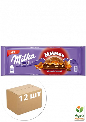 Шоколад соленый миндаль (какао карамель) ТМ "Milka" 300г упаковка 12шт