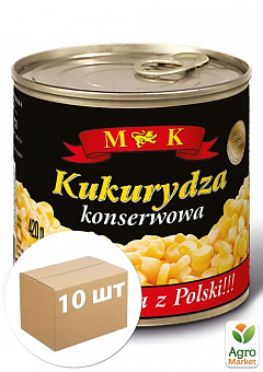 Кукуруза консервована ТМ"MK" 220/400г (Польша) упаковка 10шт 2
