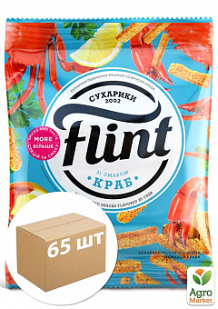 Сухарики пшенично-житні зі смаком краба ТМ "Flint" 70 г упаковка 65 шт2