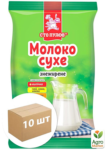 Молоко обезжиренное 1,5% ТМ "Сто Пудов" 150г упаковка 10 шт