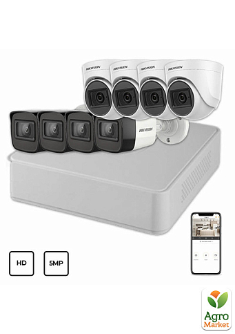 Комплект видеонаблюдения Hikvision HD KIT 8x5MP INDOOR-OUTDOOR
