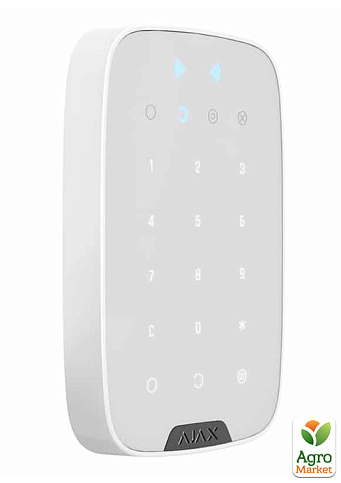 Бездротова сенсорна клавіатура Ajax KeyPad Plus white для керування системою безпеки Ajax - фото 2
