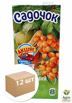 Сок фруктово-облепиховый ТМ "Садочок" 0,95л упаковка 12шт1