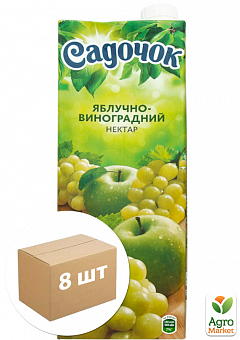 Нектар яблучно-виноградний ТМ "Садочок" 1,45л упаковка 8шт2