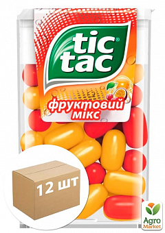 Драже зі смаком вишні, апельсина та маракуї Tiс-Tac 16г упаковка 12шт2