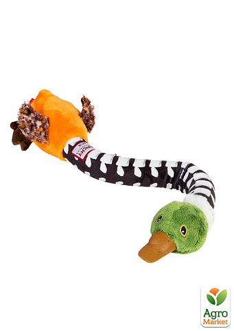 Игрушка для собак Утка с хрустящей шеей и пищалкой GiGwi Crunchy, текстиль, резина, пластик, 54 см (75025)