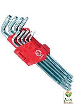 Набор Г-образных ключей TORX с отверстием 9 шт, Т10-Т50, Cr-V, Big INTERTOOL HT-06061