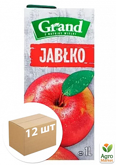 Фруктовий напій Яблучний ТМ "Grand" 1л упаковка 12 шт2