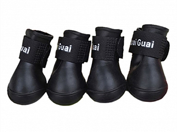Обувь Ботинки силиконовые для собак 4 шт. XL чёрные (7498390)