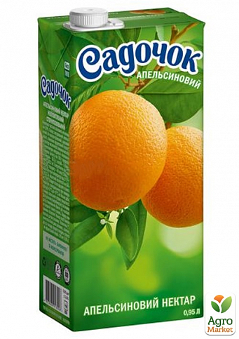 Нектар апельсиновый (с мякотью) ТМ "Садочок" 0,95л упаковка 12шт - фото 2