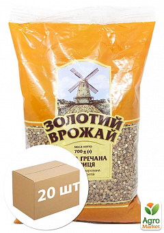 Крупа гречана швидкорозварювальна ТМ "Золотий урожай" 700 г упаковка 20 шт1