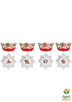 Набір порцелянових тарілок "Різдвяні спогади" 4 шт – 11 см (R1009#CHTR)2