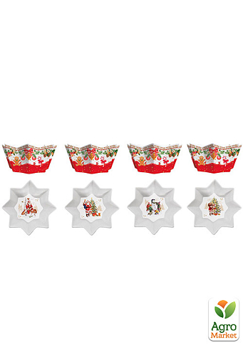 Набор фарфоровых тарелок "Рождественские воспоминания" 4 шт – 11 см (R1009#CHTR)