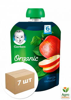 Пюре GERBER Organic Яблуко, 90г уп 7 шт2