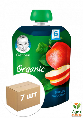Пюре GERBER Organic Яблуко, 90г уп 7 шт