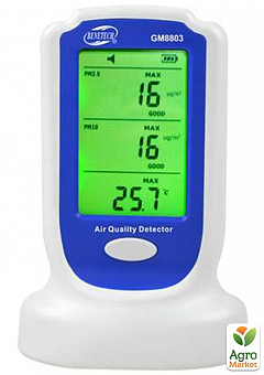 Детектор якості повітря (PM2,5;PM10, 0-50°C) BENETECH GM88031