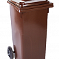 Бак для мусора на колесах с ручкой 120 л темно-коричневый (5056)