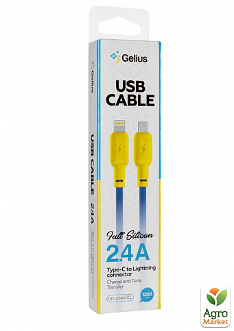 Кабель USB Gelius Full Silicon GP-UCN001CL Type-C/Lightning Yellow/Blue