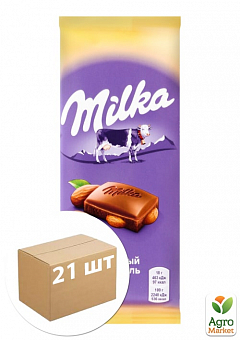 Шоколад цілий мигдаль "Milka" 90г упаковка 21шт2