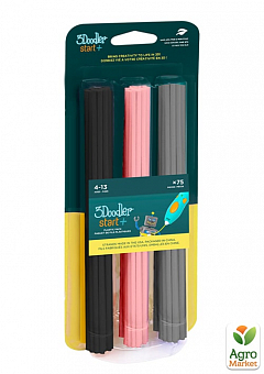 Набір стрижнів для 3D-ручки 3Doodler Start - МІКС (75 шт: чорний, рожевий, сірий)2