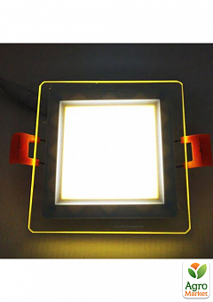 LED панель Lemanso LM1038 Сяйво 6W 450Lm 4500K + жовтий 85-265V / квадрат + скло (336116)2