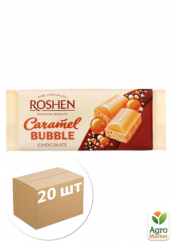 Шоколад белый пористый (карамель) ТМ "Roshen" 80г упаковка 20шт