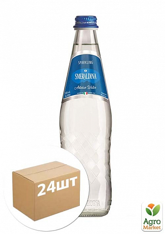 Вода питьевая, минеральная, природная, столовая Smeraldina газированная 0.33 л, (стекло) упаковка 24шт