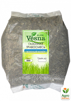 Газонная травосмесь "Зелёный ковёр" ТМ "Vesna Elite" 500г2