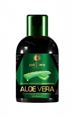 Шампунь для волосся "Dalas" з гіалуроновою кислотою, натуральним соком алое та маслом чайного дерева 500 г