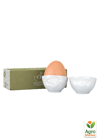 Набір із двох порцелянових підставок для яєць Tassen "Щастя та Хмм" (TASS15301/TI) - фото 3