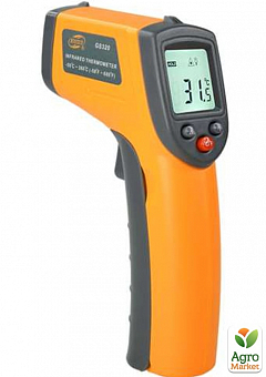 Бесконтактный инфракрасный термометр (пирометр)  -50-380°C, 12:1, EMS=0,95  BENETECH GM3202