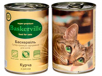Baskerville Влажный корм для кошек с цыпленком и рисом  400 г (5966670)