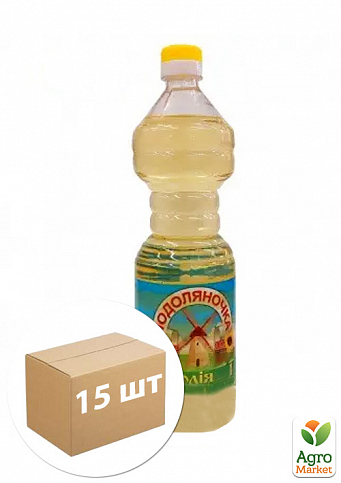 Олія соняшникова (нерафінована) картонна скринька ТМ «Подоляночка» 1л. пакування 15шт