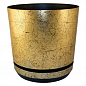 Вазон декоративный "Мрамор золотой" TM "Plastidea" высота 16см, диаметр 16см