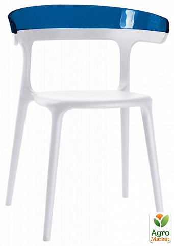 Крісло Papatya Luna біле сидіння, верх прозоро-синій (2661)